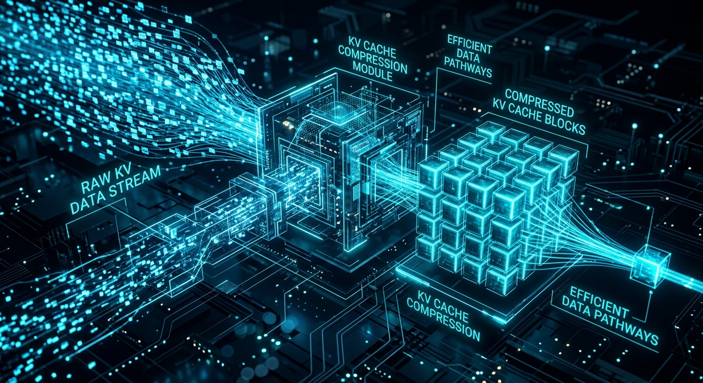 KVキャッシュ圧縮の概念図