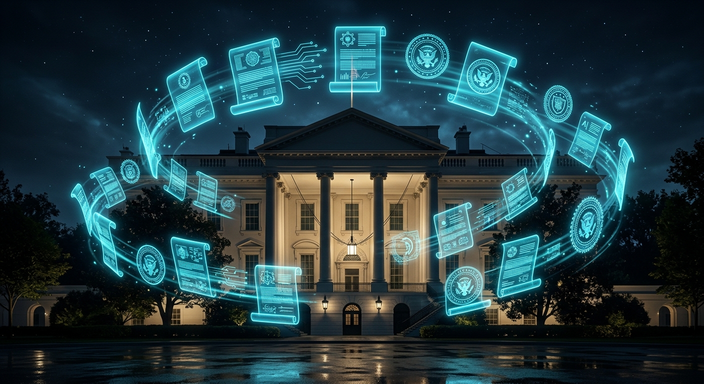 トランプ政権のAI政策と規制の概念図