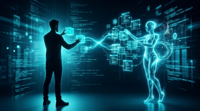 人間とAIの対等な協業概念図