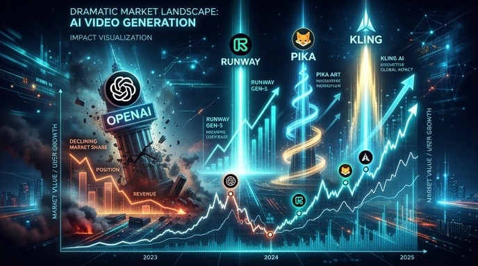 AI動画生成市場におけるOpenAIの後退と競合他社の台頭