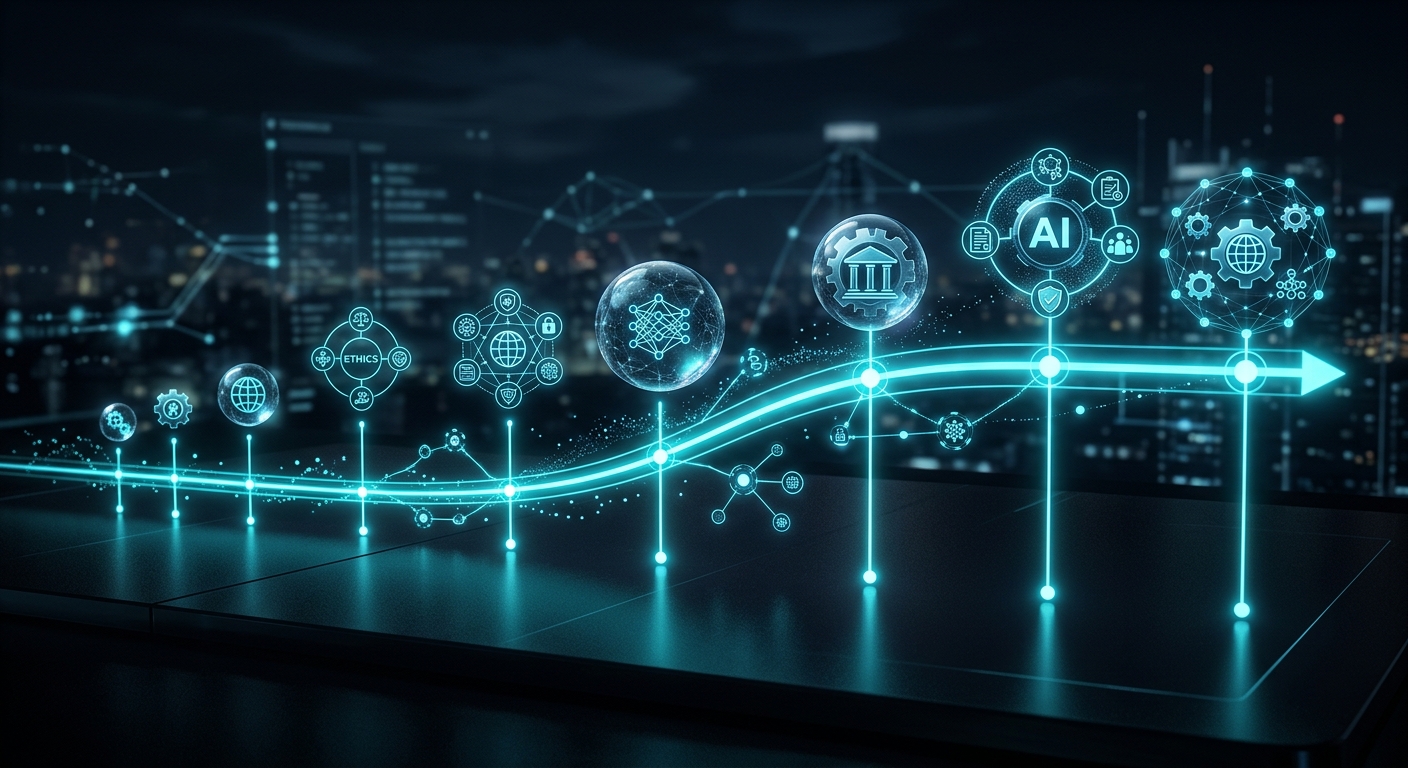 AI規制が必要とされた背景とタイムラインの概念図