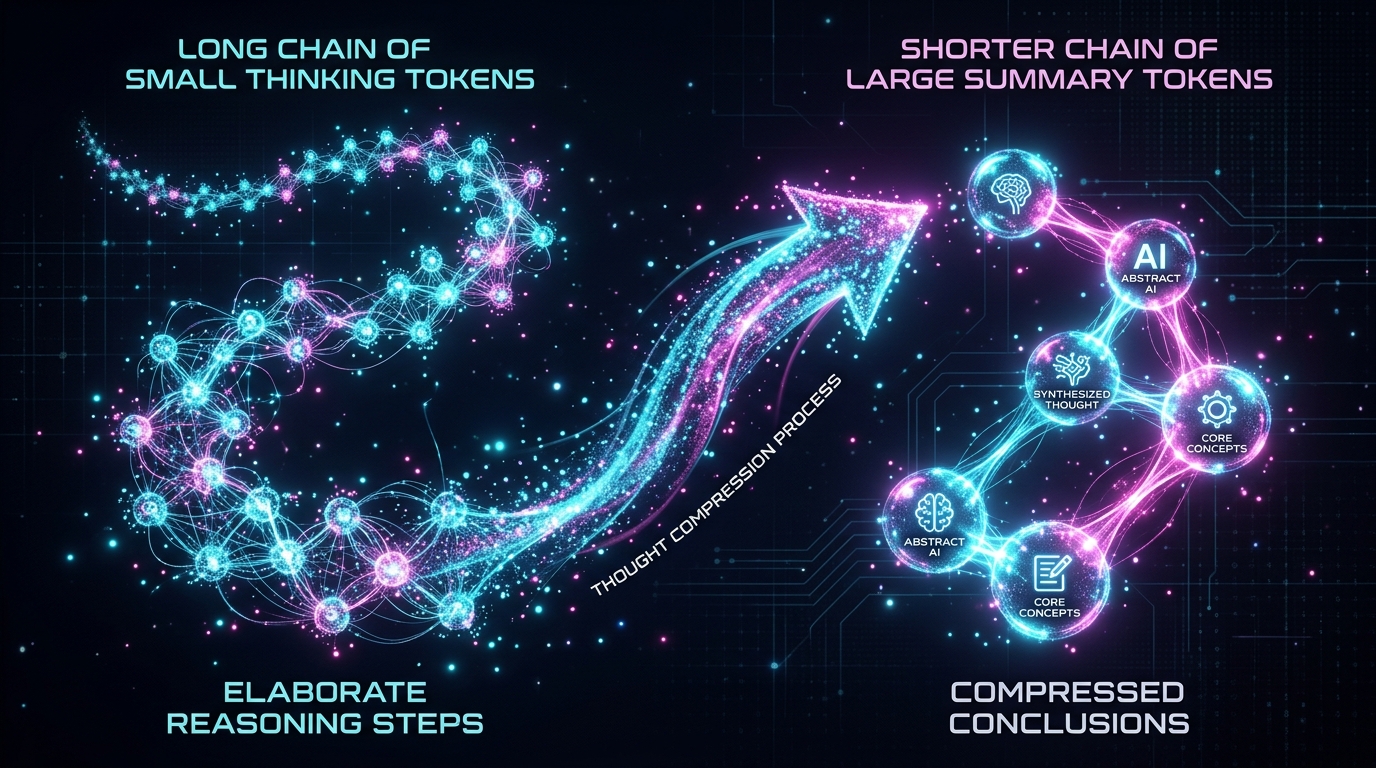 思考圧縮の仕組み——中間トークンを要約表現に凝縮しながら推論精度を維持